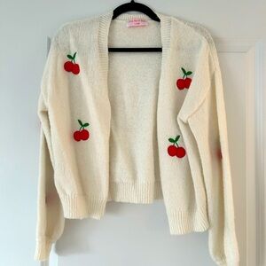 BOUTIQUE Cherry Embroidered Cardigan